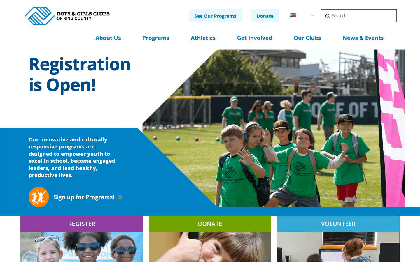 Boys & Girls Clubs of King County - aperçu du site web