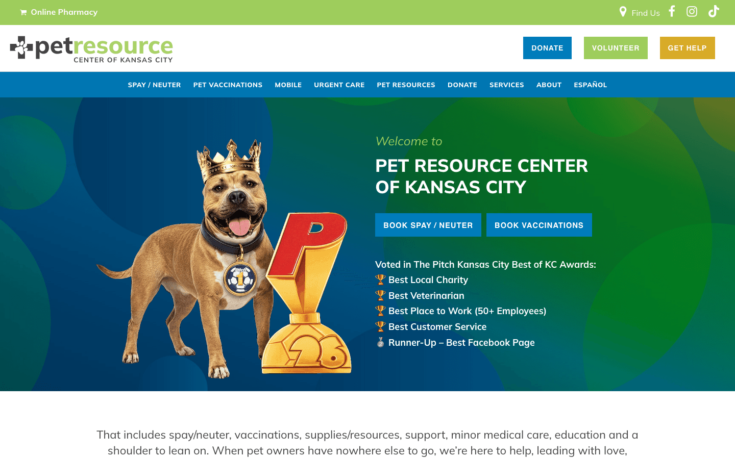Pet Resource Center KC - aperçu du site web